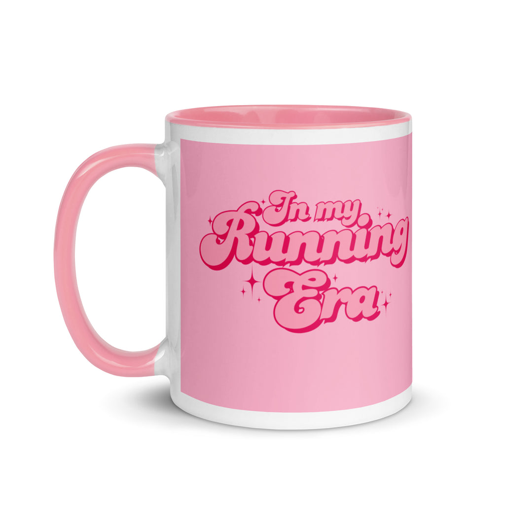 Pink in my running era mug, perfect gift for a woman or girl who loves running or has finished a marathon, half marathon or any other running race