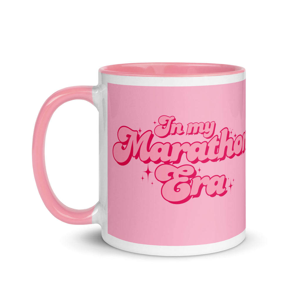 Pink in my marathon era mug, perfect gift for a woman or girl who love running and are training for or have finished a marathon