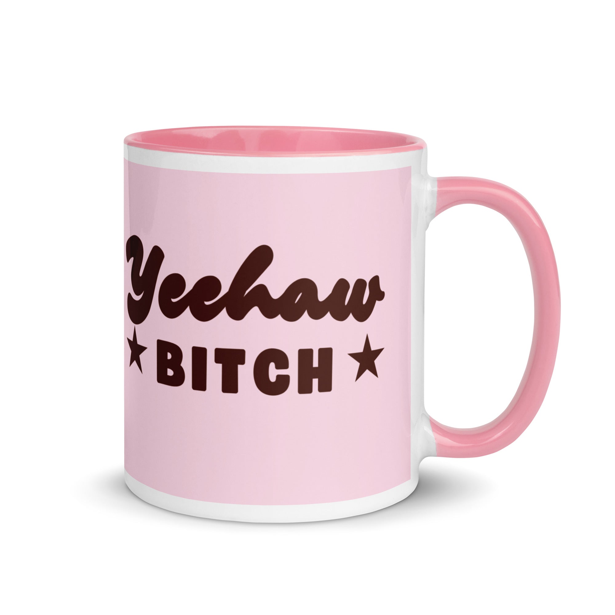 Sassy  pink “Yeehaw Bitch” mug, perfect gift for cowgirls, coffee lovers, or attitude-filled mornings.