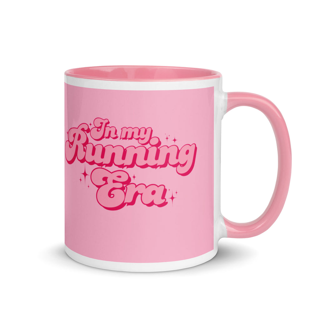 Pink in my running era mug, perfect gift for a woman or girl who loves running or has finished a marathon, half marathon or any other running race