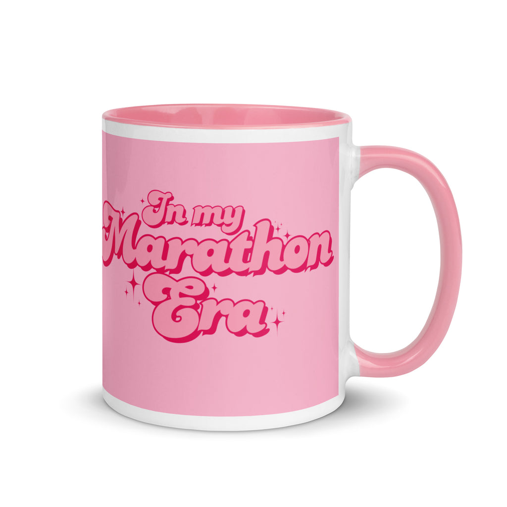 Pink in my marathon era mug, perfect gift for a woman or girl who love running and are training for or have finished a marathon